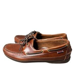 Sebago Men’s Size 15W Dockside Schooner Brown Leather Lace Up Boat Shoes